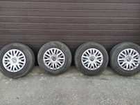 Set jante tabla +cauciucuri iarna hankook pe 215/70/16