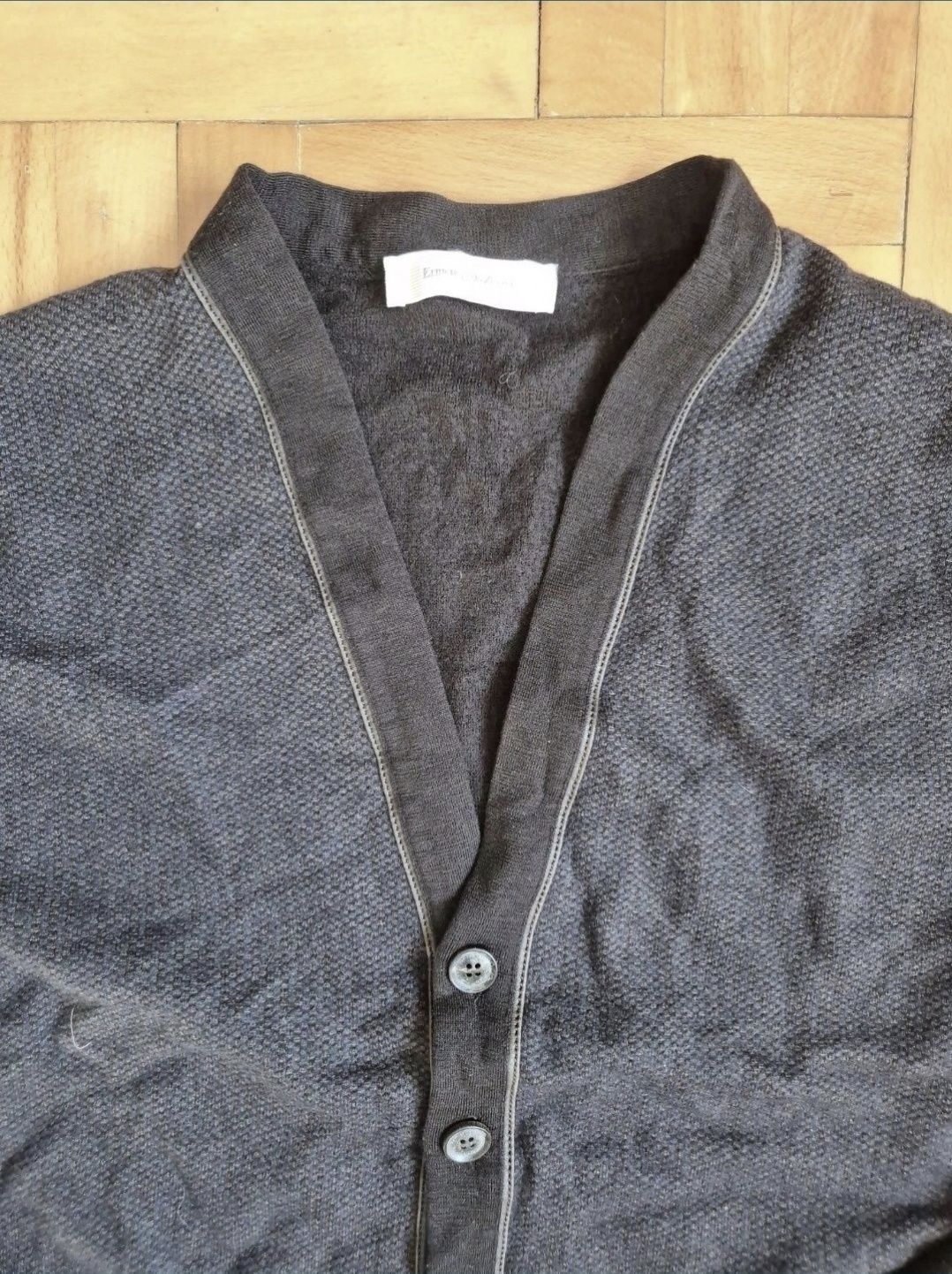 Pulover Cardigan gros de lux, Ermenegildo Zegna, Barbati, Lână- 48 / S