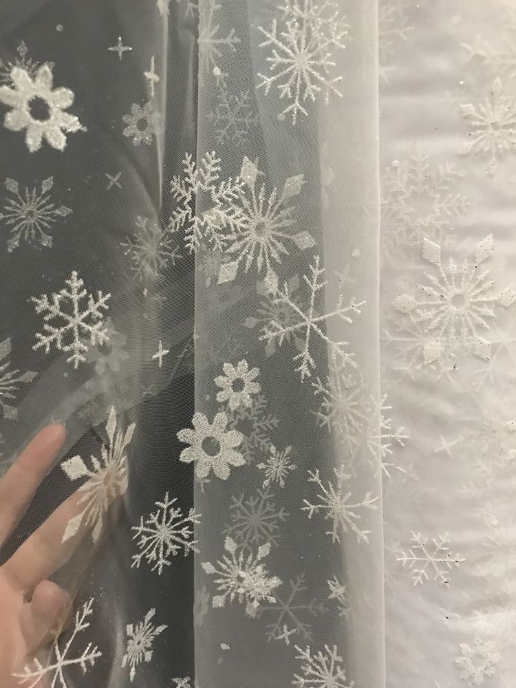 Ткань снежинка, снежинка на еврофатине