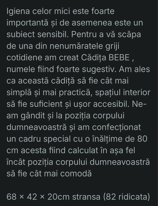 Cada bebelus pliabila 68x42x20