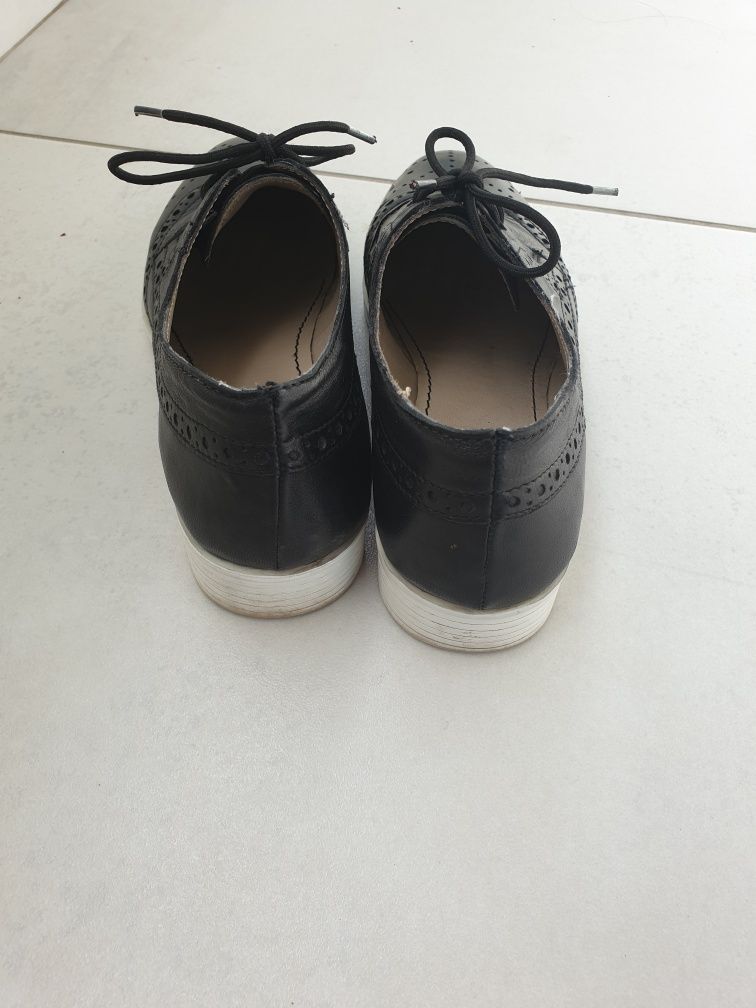 Черни Кожени Обувки Nickles тип Оксфорд