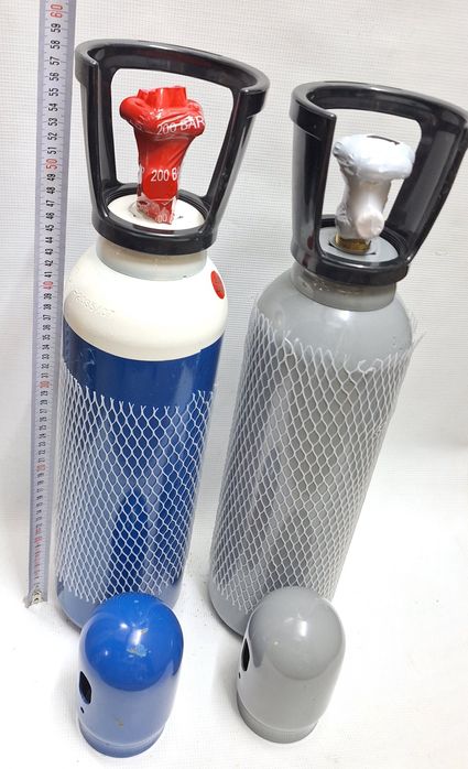 Бутилки газ заредени-1кубик; 1,6кубика; 2кубика-Со2; О2; Азот; Аргон;