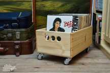 Ladita de VINILURI HANDMADE discuri pickup depozitare LP lemn VINIL