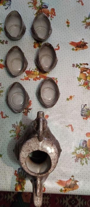 Керамичен комплект Кана с 6 чаши за вино,саке и др. питиета