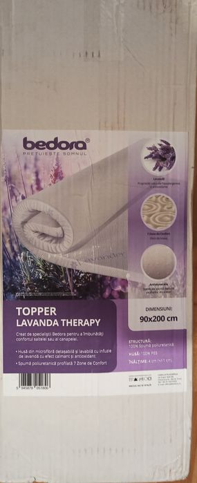 Topper Bedora Lavanda Therapy 90x200 cm. (NOU)