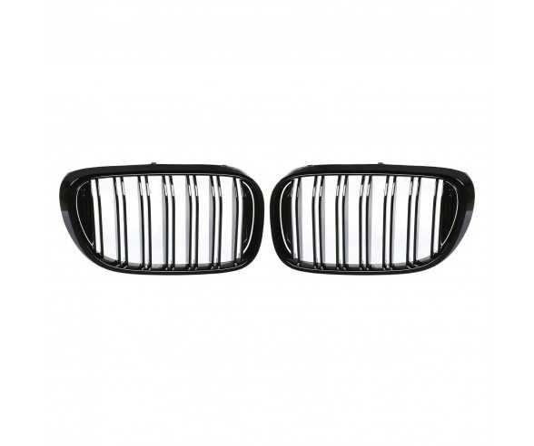 Grile Nari Duble BMW G11 G12 NFL 2015-2020, Non-Facelift, Negru Lucios
