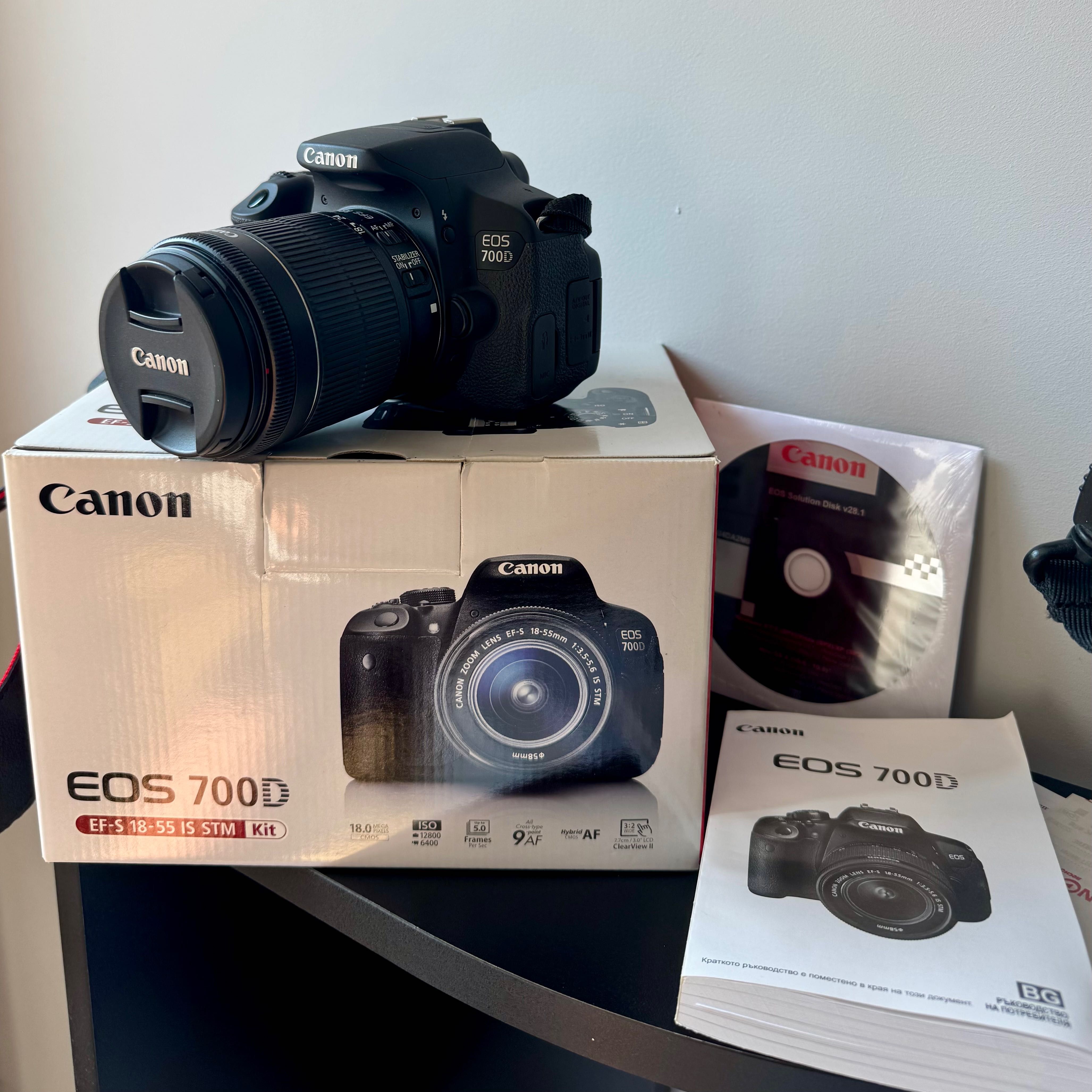 CANON EOS 700D + обектив EF-S 18-55mm IS STM – Отлично състояние!