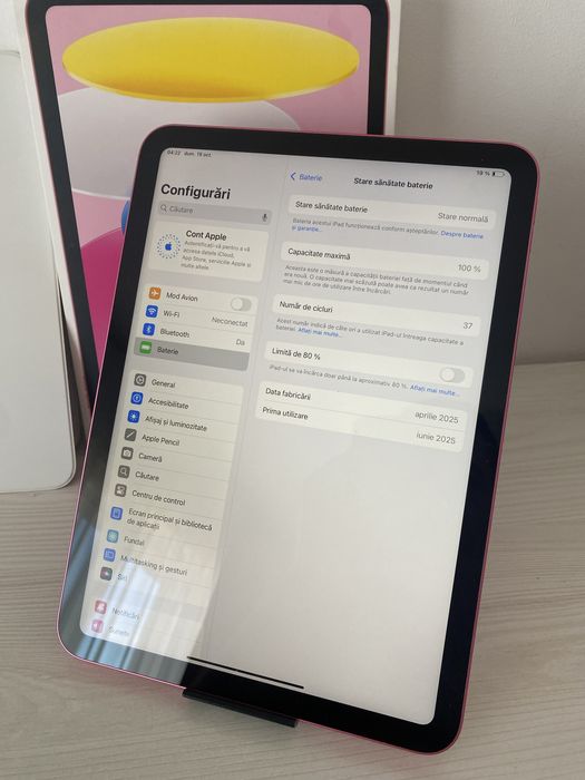 Ipad 11 ( A16 )+ Husa + Tastatura / 100% Baterie . CA NOUA !!