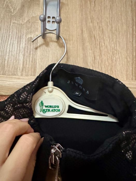 Черно дамско яке с дантела, Junona, 36 размер