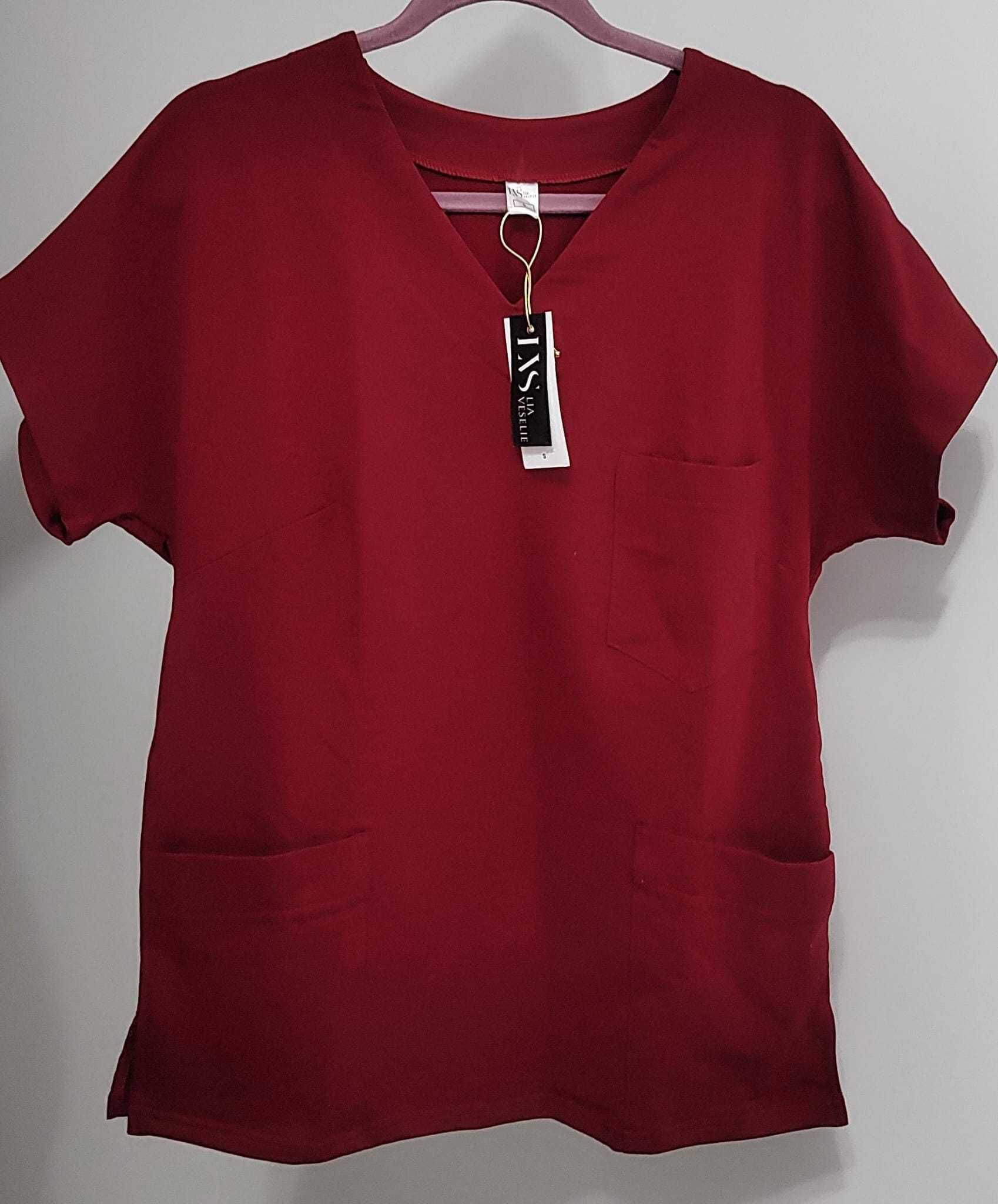 Costum medical roșu/burgundy