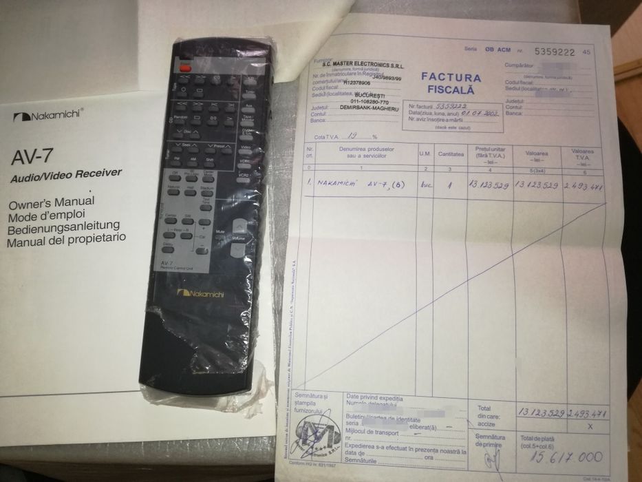 Amplificator receiver Nakamichi AV-7