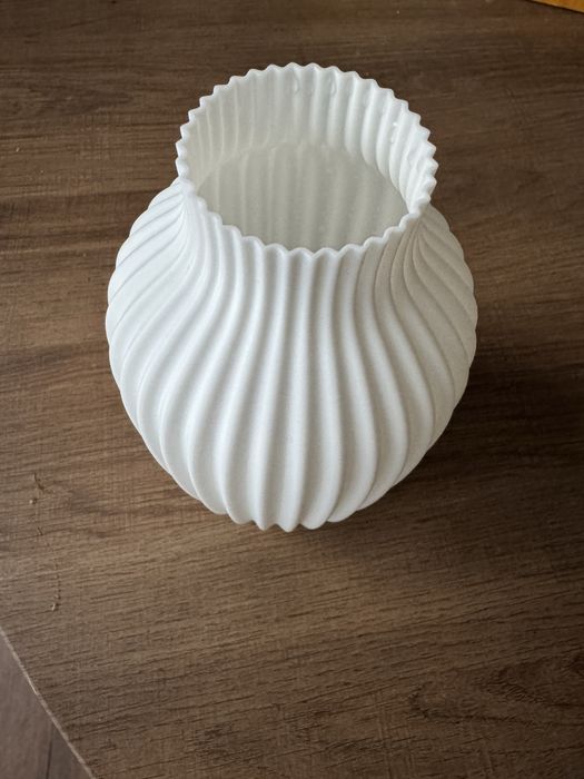 Vaza decorativa printata 3D - alb