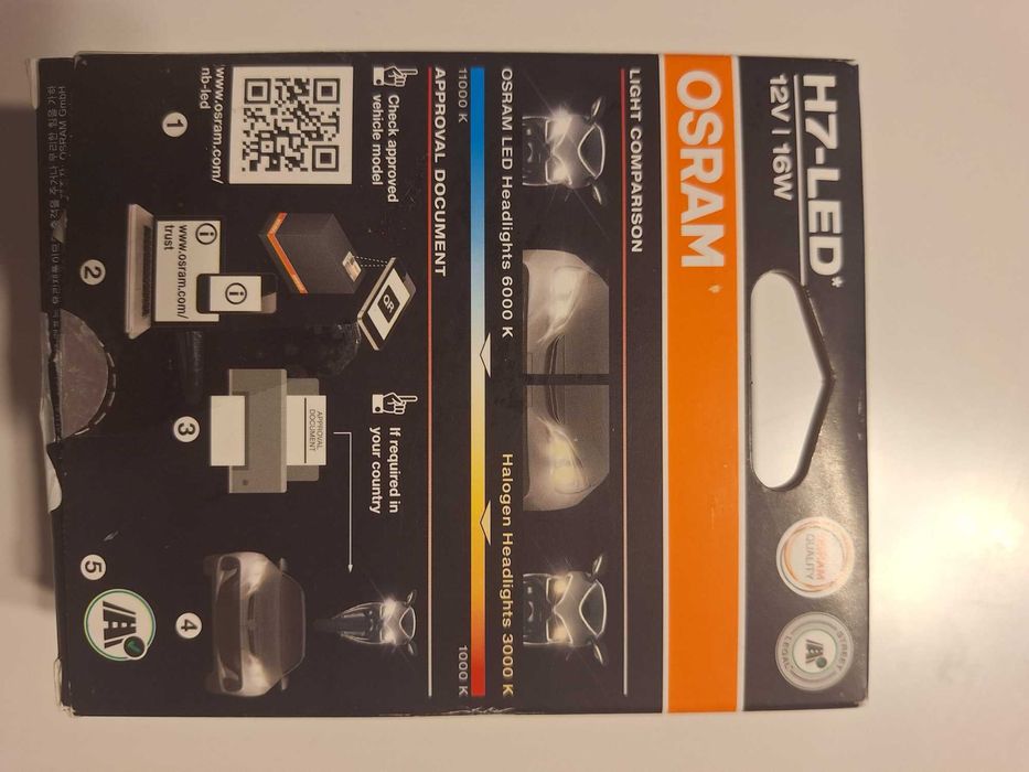 Set 2 Becuri Led H7 Osram Speed Night Breaker Led +330% Omologate RAR