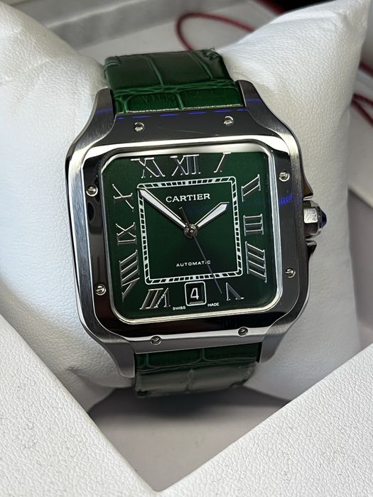 Cartier Santos Green Leather ЕДИНСТВЕН!!!