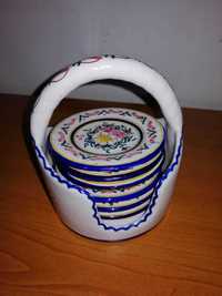 Cos cu 6 suport suporturi pahare farfurie Ceramica Pueblo Talavera