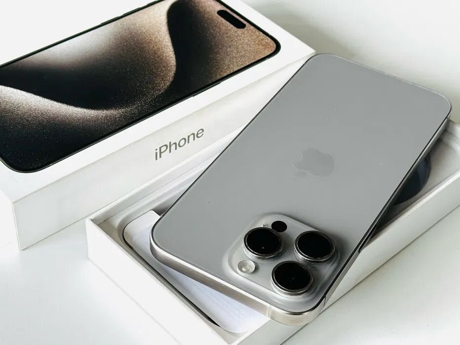 Iphone 15 Pro Max 256GB Natural Titanium 100% Батерия! Гаранция 6 мес
