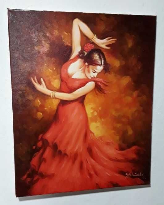 Tablou "Dansatoare de flamenco" - ulei pe panza