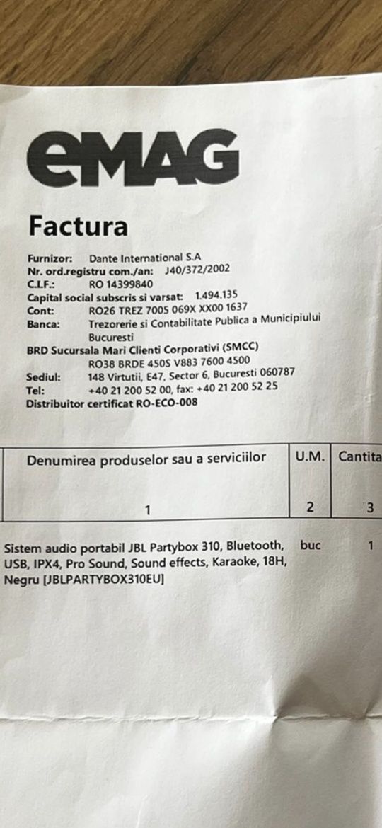 Boxa partybox  JBL 310