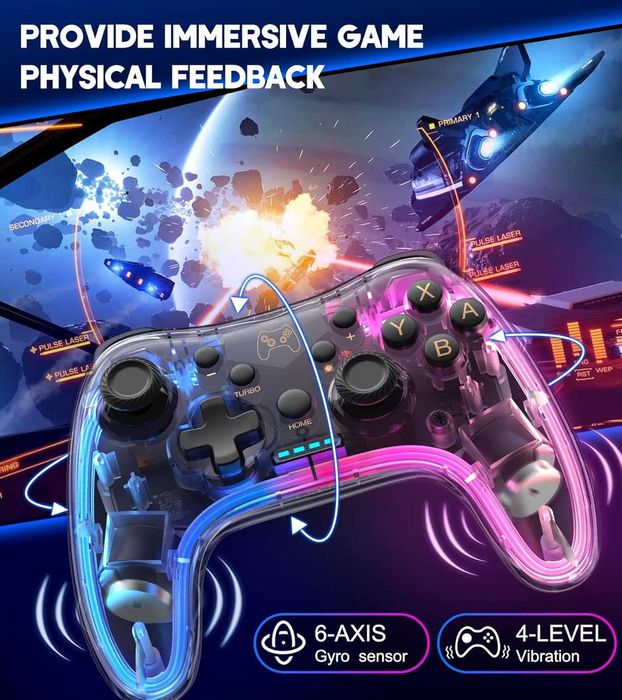 HASACOOL Wireless Controller Joystick Nintendo Switch RGB