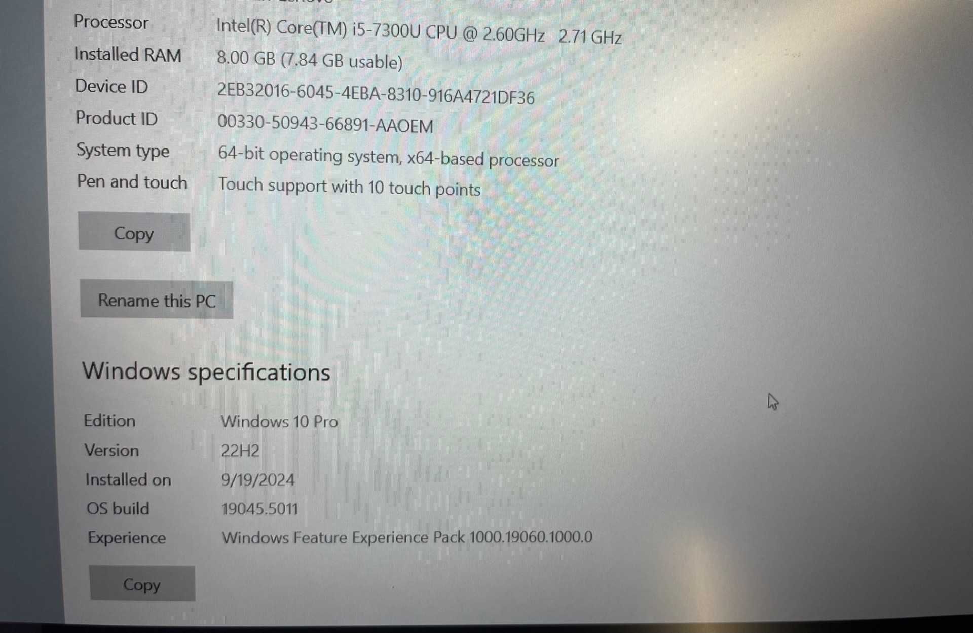 Vand laptop Lenovo Thinkpad T480s I5
