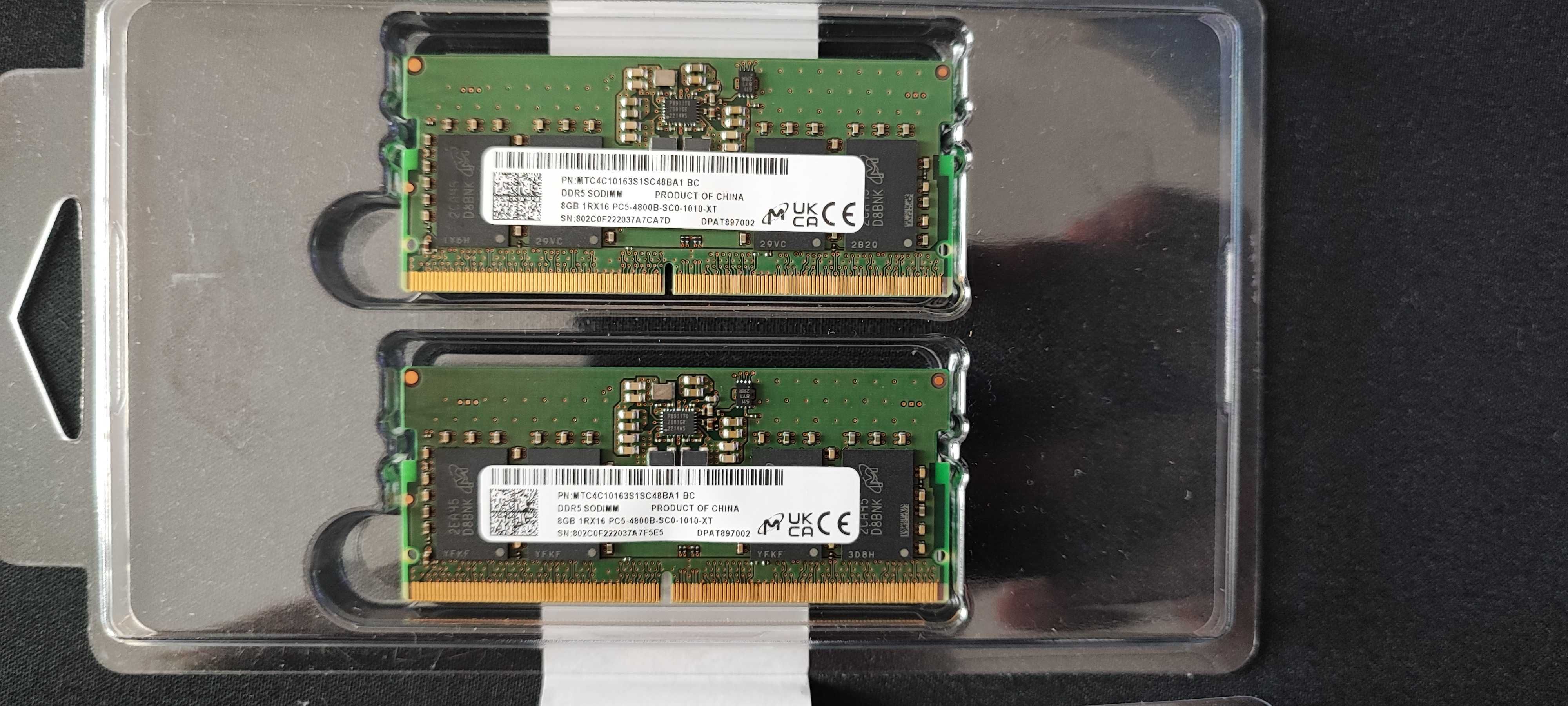16GB (2x8GB) SODIMM DDR5 RAM 4800