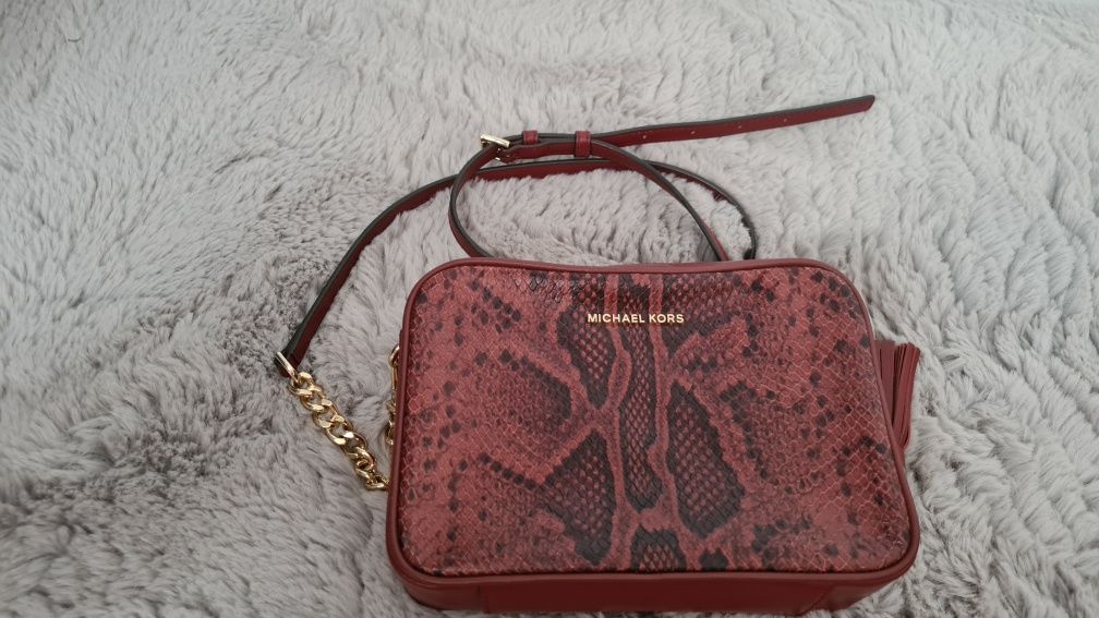 Geanta piele burgund Michael Kors Ginnie