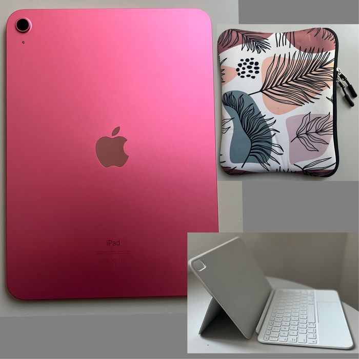 iPad 10th, 10,9" 256GB Wi-Fi Pink + калъф с клавиатура Apple Magic