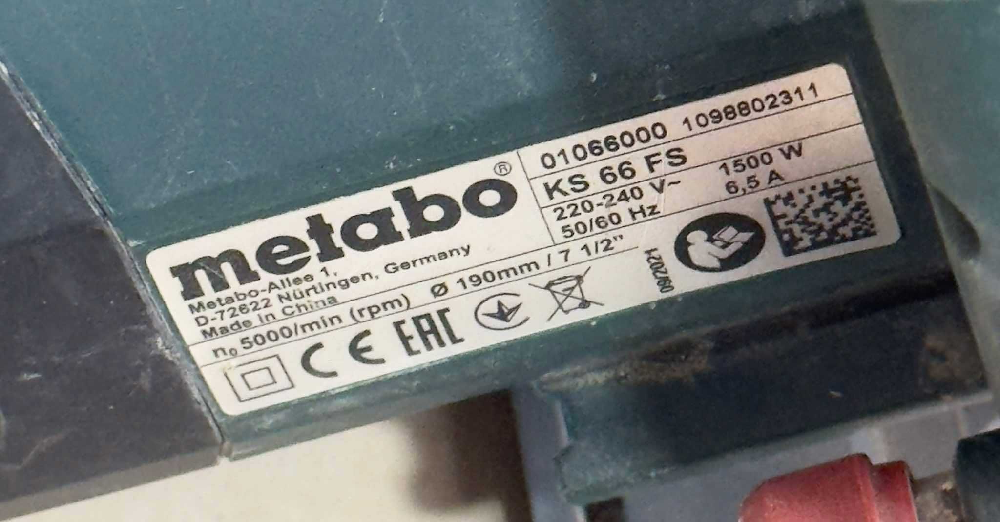 Ръчен циркуляр METABO KS 66 FS