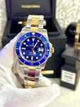 rolex submariner bi-color blue dial