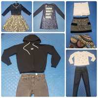 Пакет одежды на девочку 140см. (10-11лет) Платья, юбки, джинсы, лосины