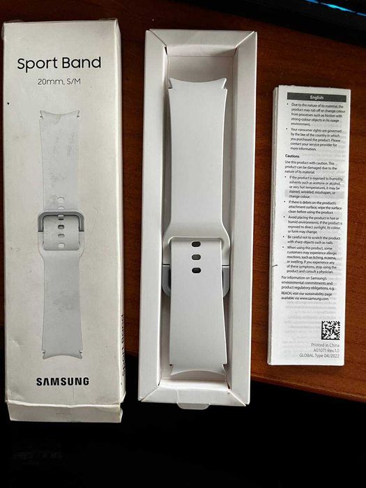 Samsung, Sport Band (20mm, S/M) белый для 4,5,6 серии