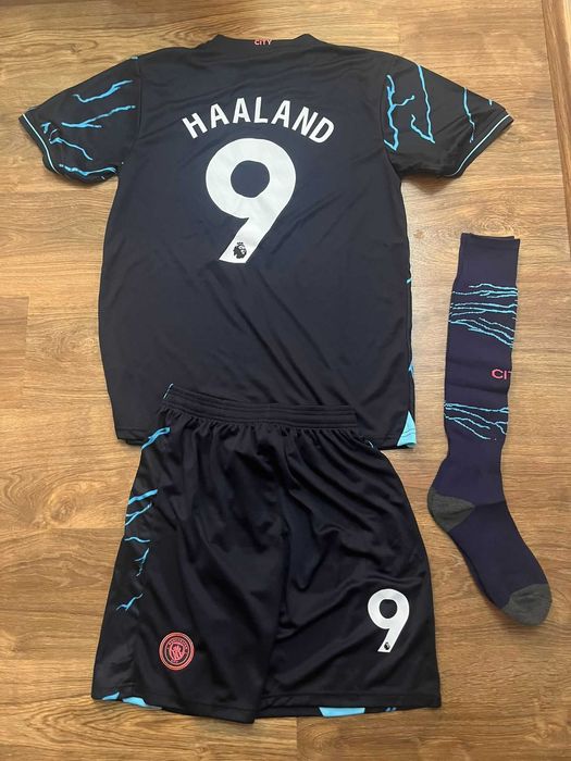 KIT FOTBAL Manchester City Haaland,tricou,pantaloni +jambiere