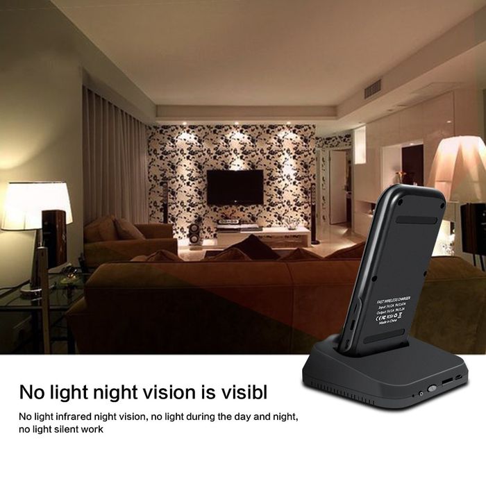 Încărcător wireless fast charger cu camera spion ascunsa,Wifi,,Full HD