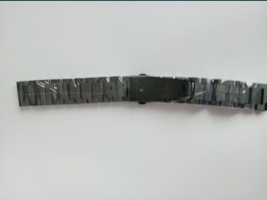 curea ceas metalica 18mm 18 zale pline argintie argintiu negru neagra