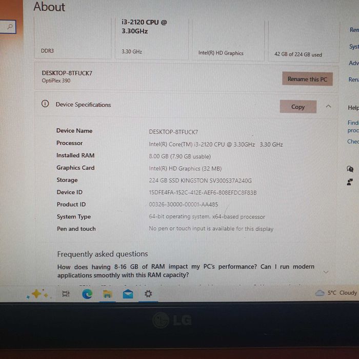 Calculator i3,ssd 240 ,8 gb ram