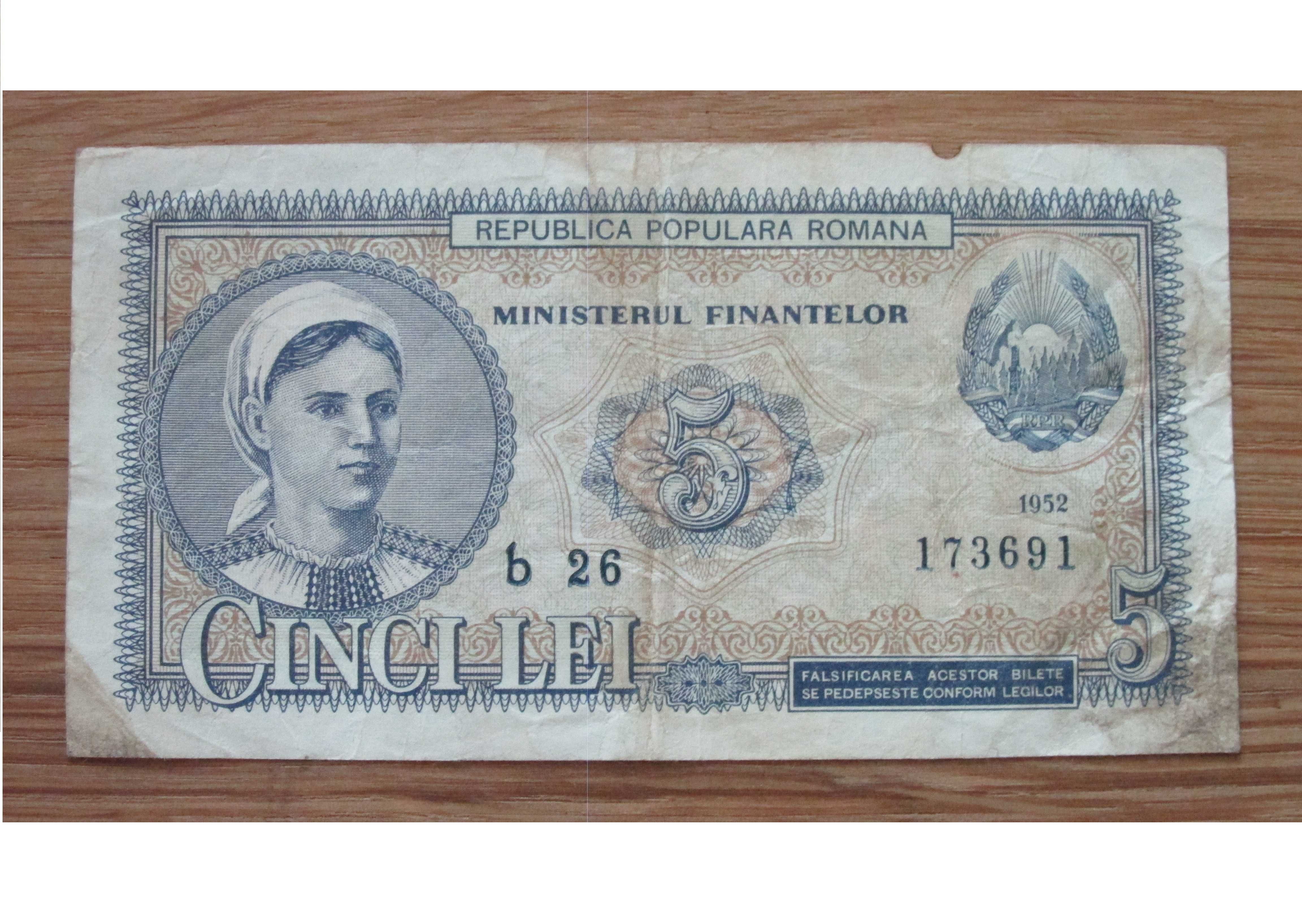 5 Lei 1952  Bancnota Romania