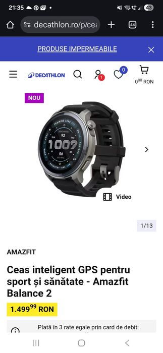 Ceas inteligent GPS Amazfit Balance 2