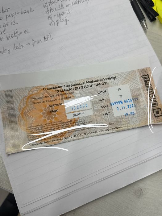 Bahrom Nazarov konsertiga bilet