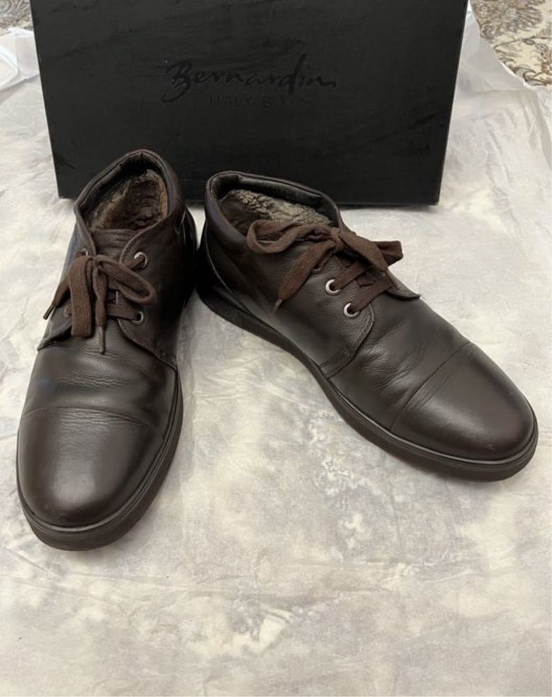 Мужские брендовые зимние ботинки сапоги Bernardini Италия 39 размер