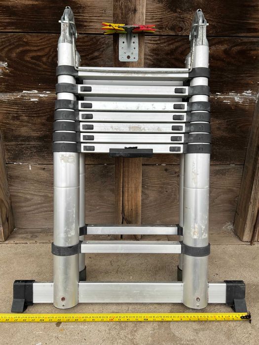Scară telescopică pliabilă, portabilă, de 5 metri, din aluminiu