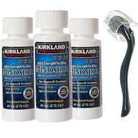 Minoxidil Kirkland 5%, 3 Luni Aplicare, Dermaroller Cu Capac Protector