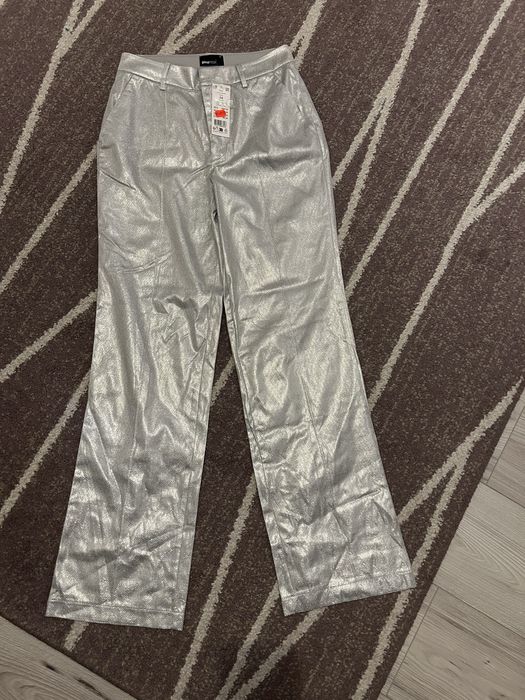 Pantaloni argintii 34 Ginatricot