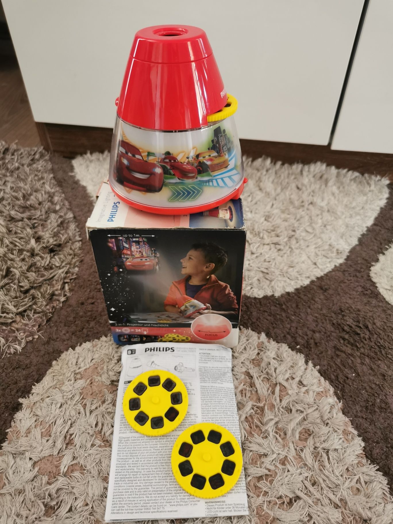 Нощна LED лампа и прожектор Philips, Disney Pixar Cars,