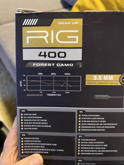 Casti Gaming Plantronics RIG 400 Gear UP Forest Camo Noi Nefolosite