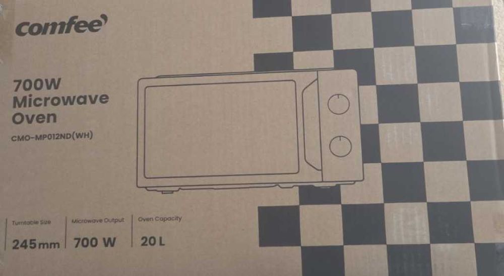 Микровълнова фурна Comfee 20L – 700W, 5 нива мощност