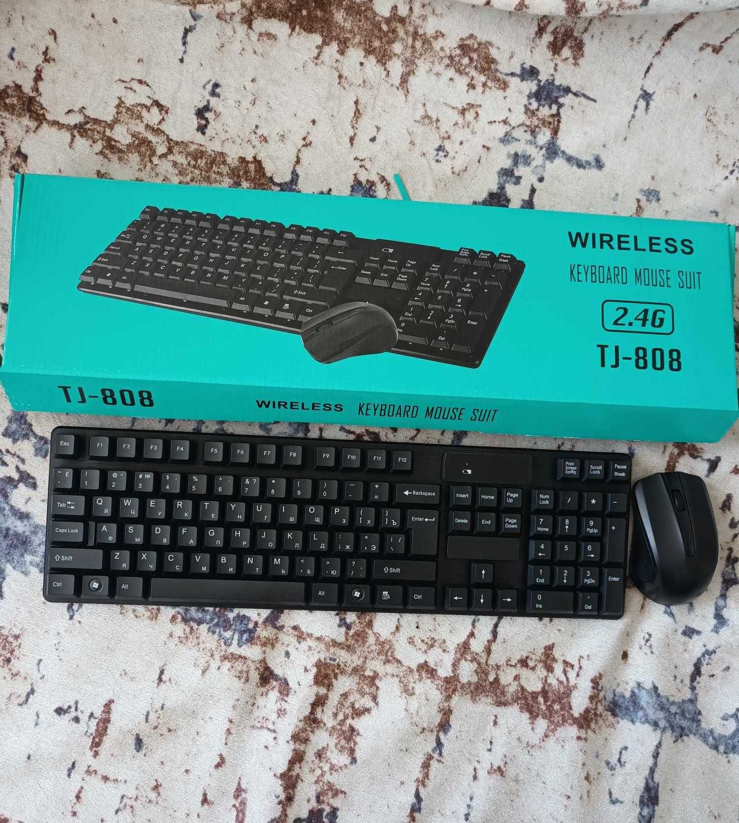 Комплект безжични клавиатура и мишка TJ-808 Wireless 2.4 GHz, Кирилица