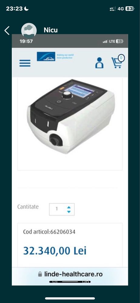 Aparat apnee resmed stellar 150