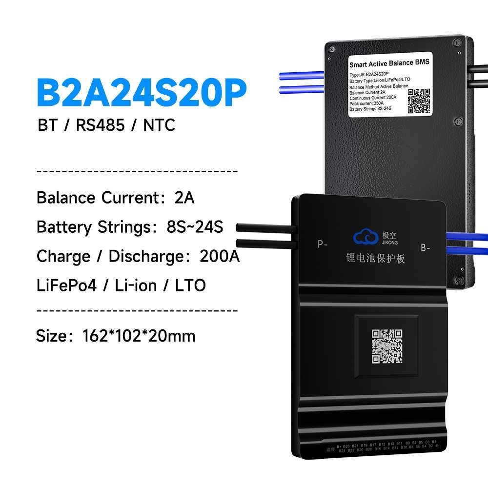 BMS JK 200A Peak 300A 1A 2A egalizare activa baterie 4s-24s