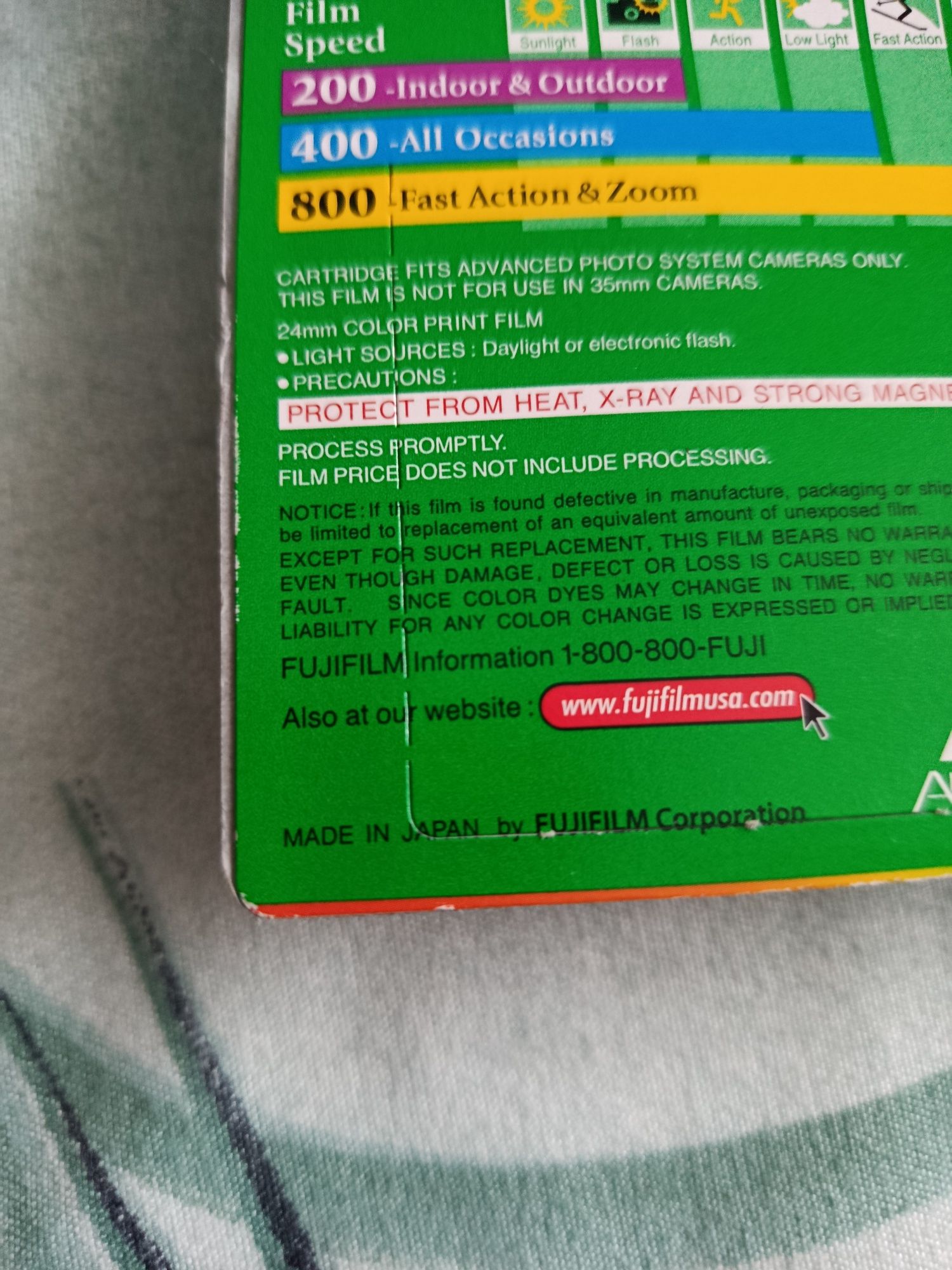 FUJIFILM Advance Photo Sistem Nexia 200 Color 24 mm Made in Japan