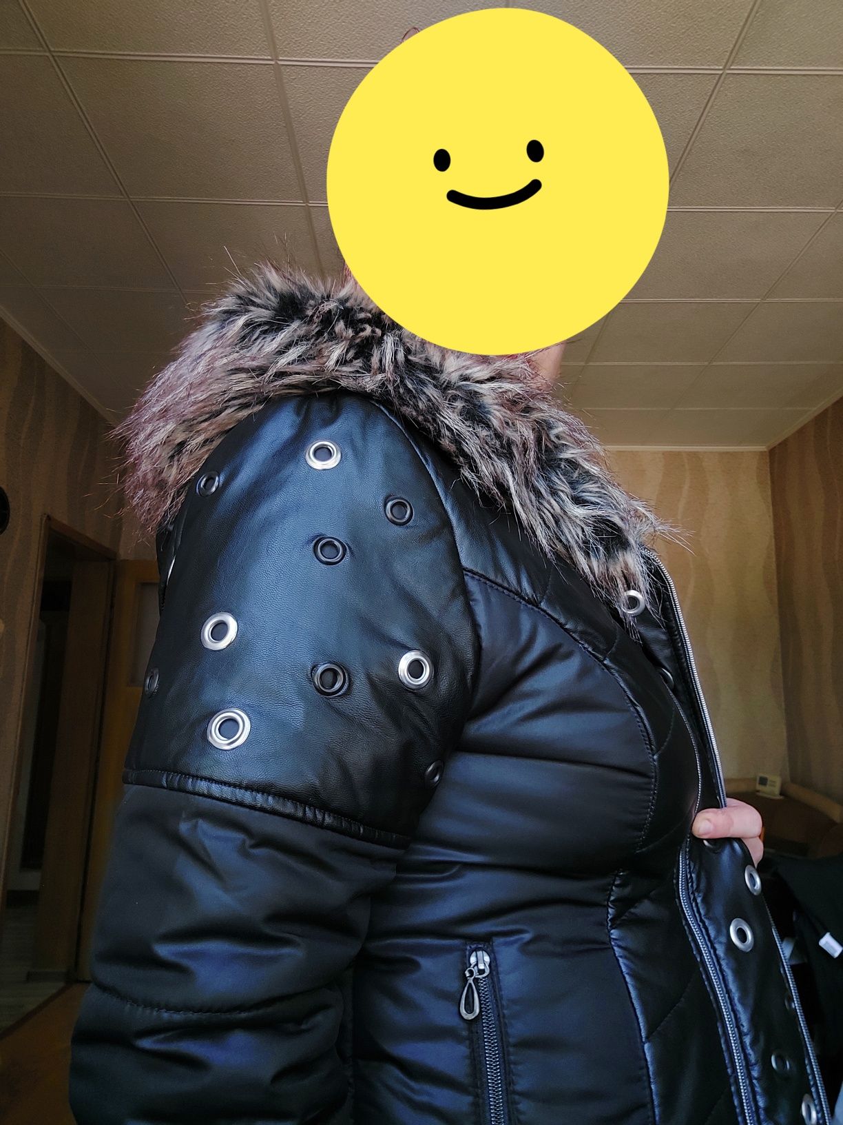 Дамско яке кожа и шушляк